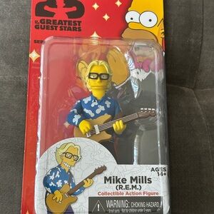 Simpsons Yellow & Blue Collectible Action Figure - Mike Mills (R.E.M.)